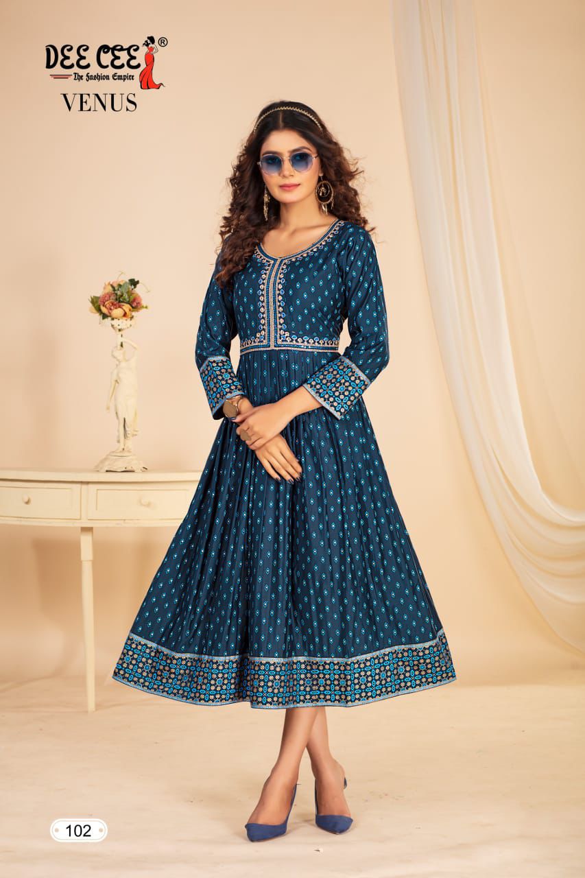 Venus By Deecee Chanderi Plain Printed Kurti Suppliers In India

